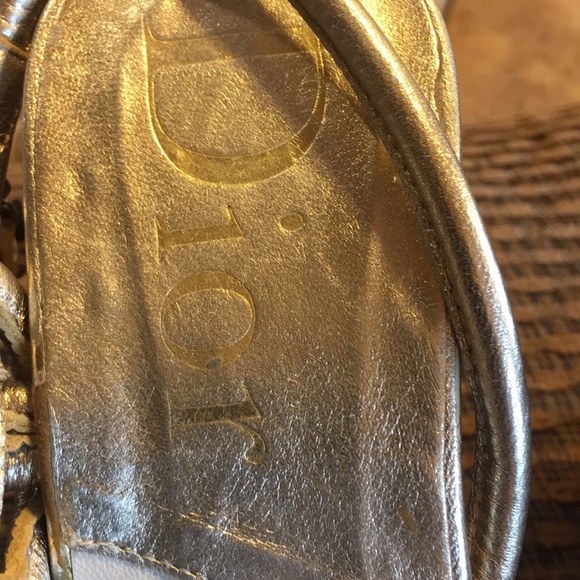 Vintage Dior gold Tortoise colored wedge firm - Picture 7 of 16